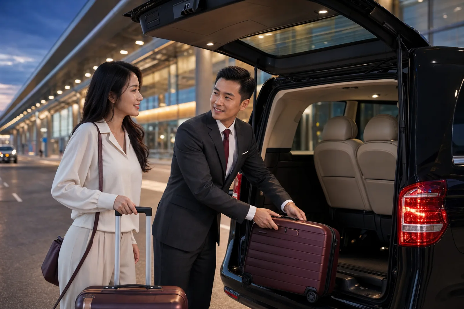 Airport driver welcoming a traveler
